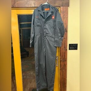 Red Kap Gray Coveralls with Red Accents